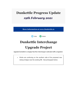 Dunkettle Progress Update Dunkettle Interchange Upgrade