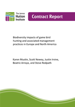 Biodiversity Impacts of Game Bird Hunting and Associated Management Practices in Europe and North America