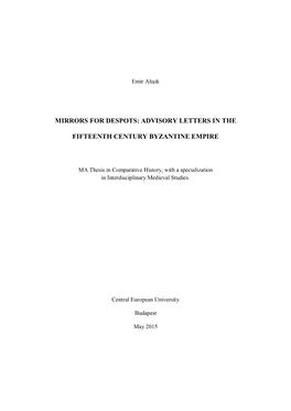 Mirrors for Despots: Advisory Letters in The