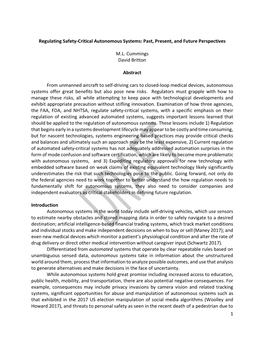 Regulating Safety-Critical Autonomous Systems: Past, Present, and Future Perspectives