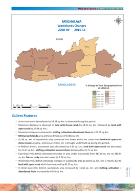 MEGHALAYA Spatial Distribution of Wastelands 2015-16