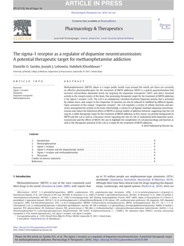 The Sigma-1 Receptor As a Regulator of Dopamine Neurotransmission: a Potential Therapeutic Target for Methamphetamine Addiction