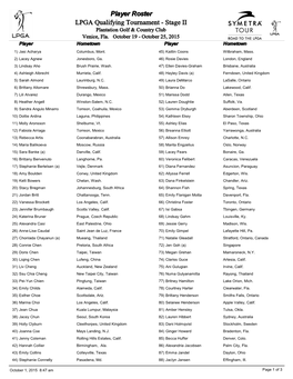 Stage II Preliminary Field 10.1.15