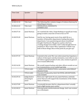 WIB 01/06/21 1 Time Code Speaker Dialogue ACT I 01:00:14:10 Title