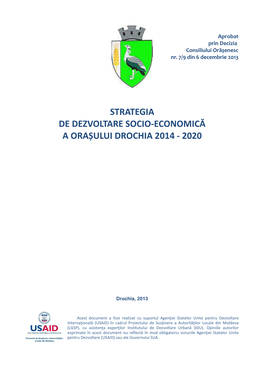 Strategia De Dezvoltare Socio-Economică a Orașului Drochia 2014 - 2020