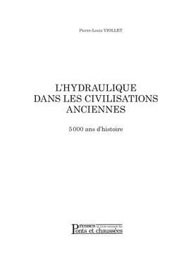 L'hydraulique Dans Les Civilisations Anciennes