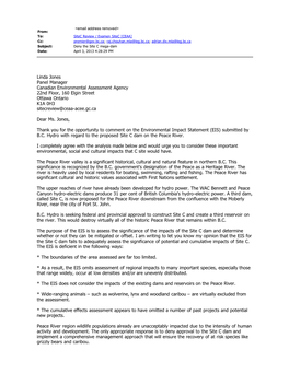 Linda Jones Panel Manager Canadian Environmental Assessment Agency 22Nd Floor, 160 Elgin Street Ottawa Ontario K1A 0H3 Sitecreview@Ceaa-Acee.Gc.Ca