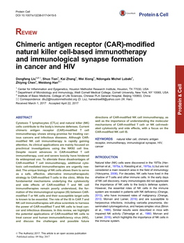 Chimeric Antigen Receptor (CAR)-Modified Natural Killer Cell