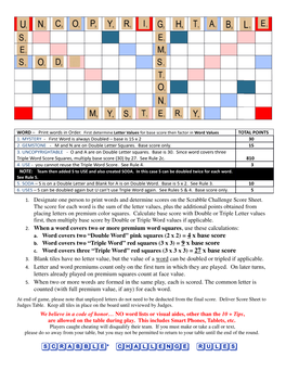 Scrabble Challenge Rules