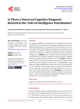 Is There a Universal Cognitive Diagnosis Related to the Tails of Intelligence Distribution?