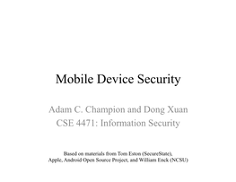 Mobile Device Security