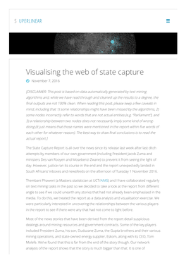 Visualising the Web of State Capture  November 7, 2016