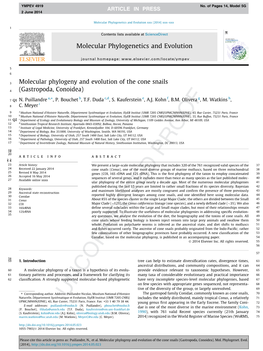 Molecular Phylogeny and Evolution of the Cone Snails