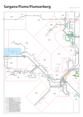 Liniennetz Sargans-Flums-Flumserberg