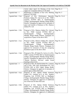 Jt. Meeting of the Unit Approval Committee Agenda In