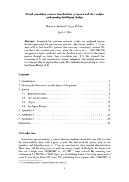 About Quantising Unconscious Decision Processes and Their Origin and Proving Intelligent Design