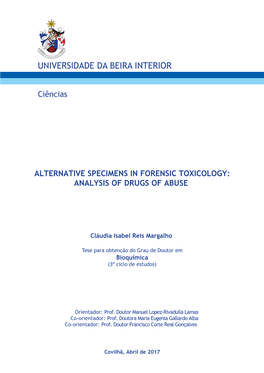 Alternative Specimens in Forensic Toxicology: Analysis of Drugs of Abuse