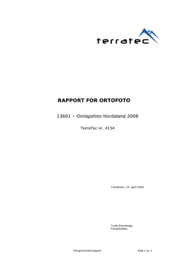 Rapport for Ortofoto