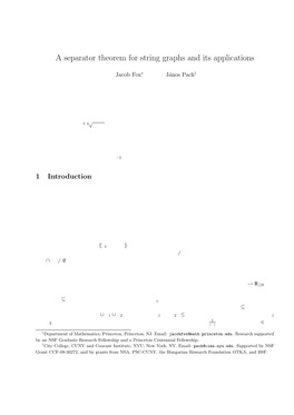 A Separator Theorem for String Graphs and Its Applications