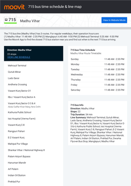 715 Bus Time Schedule & Line Route