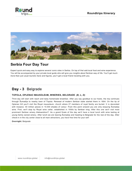 Serbia Four Day Tour