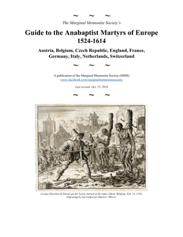 Guide to the Anabaptist Martyrs of Europe 1524-1614 Austria, Belgium