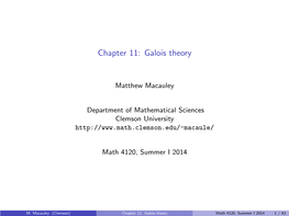 Galois Theory