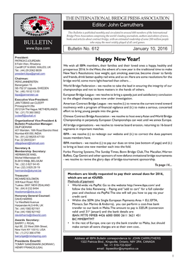 BULLETIN Happy New Year!