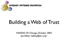 Building a Web of Trust