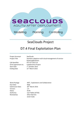 Seaclouds Project D7.4 Final Exploitation Plan