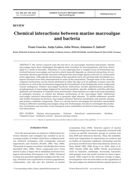 Chemical Interactions Between Marine Macroalgae and Bacteria