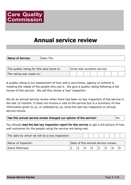 Annual Service Review