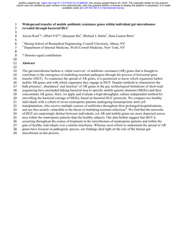 Widespread Transfer of Mobile Antibiotic Resistance Genes Within