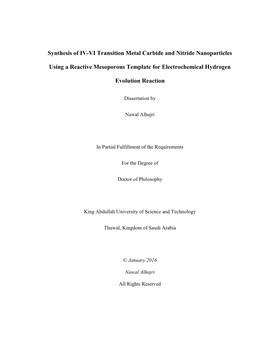 Synthesis of IV-VI Transition Metal Carbide and Nitride Nanoparticles