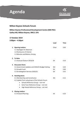 Milton Keynes' Schools Forum