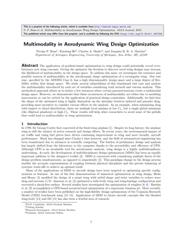 Multimodality in Aerodynamic Wing Design Optimization