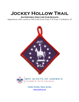 The Jockey Hollow Trail for Cub Scouts