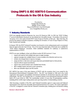 Using DNP3 & IEC 60870-5 Communication Protocols in the Oil