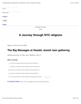 The Big Messages at Hasidic Jewish Teen Gathering › a Journey Through NYC Religions 3/19/15 10:39 PM