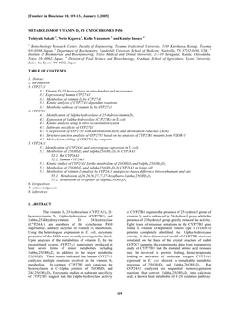 119 Metabolism of Vitamin D3 by Cytochromes P450