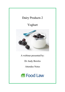 Dairy Products 2 Yoghurt