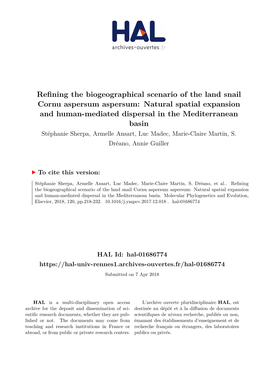 Refining the Biogeographical Scenario of the Land Snail Cornu Aspersum