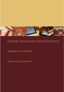 ODGERS' Australian SENATE PRACTICE