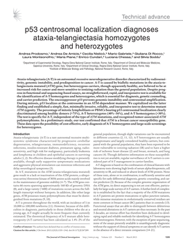 P53 Centrosomal Localization Diagnoses Ataxia-Telangiectasia