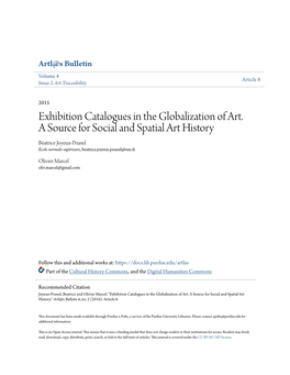 Exhibition Catalogues in the Globalization of Art. a Source For