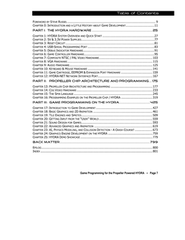 Table of Contents