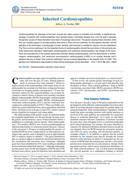 Inherited Cardiomyopathies Jeffrey A