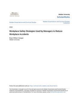 Workplace Safety Strategies Used by Managers to Reduce Workplace Accidents