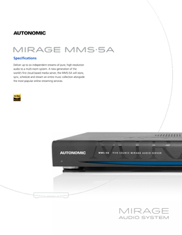 Mirage Mms·5A Specifications