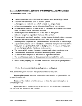 Chapter No 1 Thermodynamics